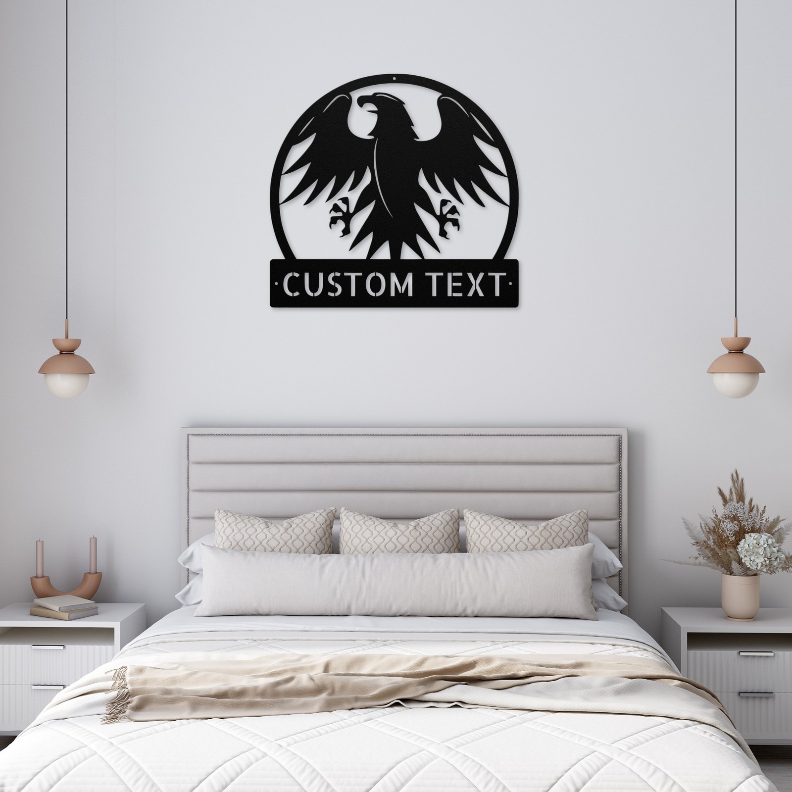 Customized Eagle Metal Wall Art Signs Personalized Home Decor Sign Family Gifts
