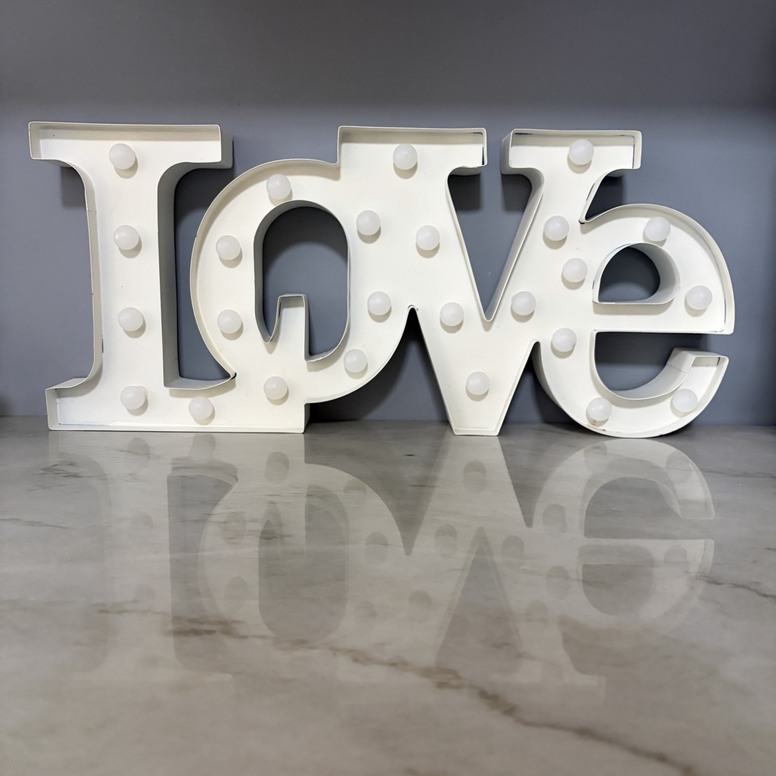 LOVE Marquee Letters Light Up Sign Wall Table Wedding Decor Metal Battery Operat