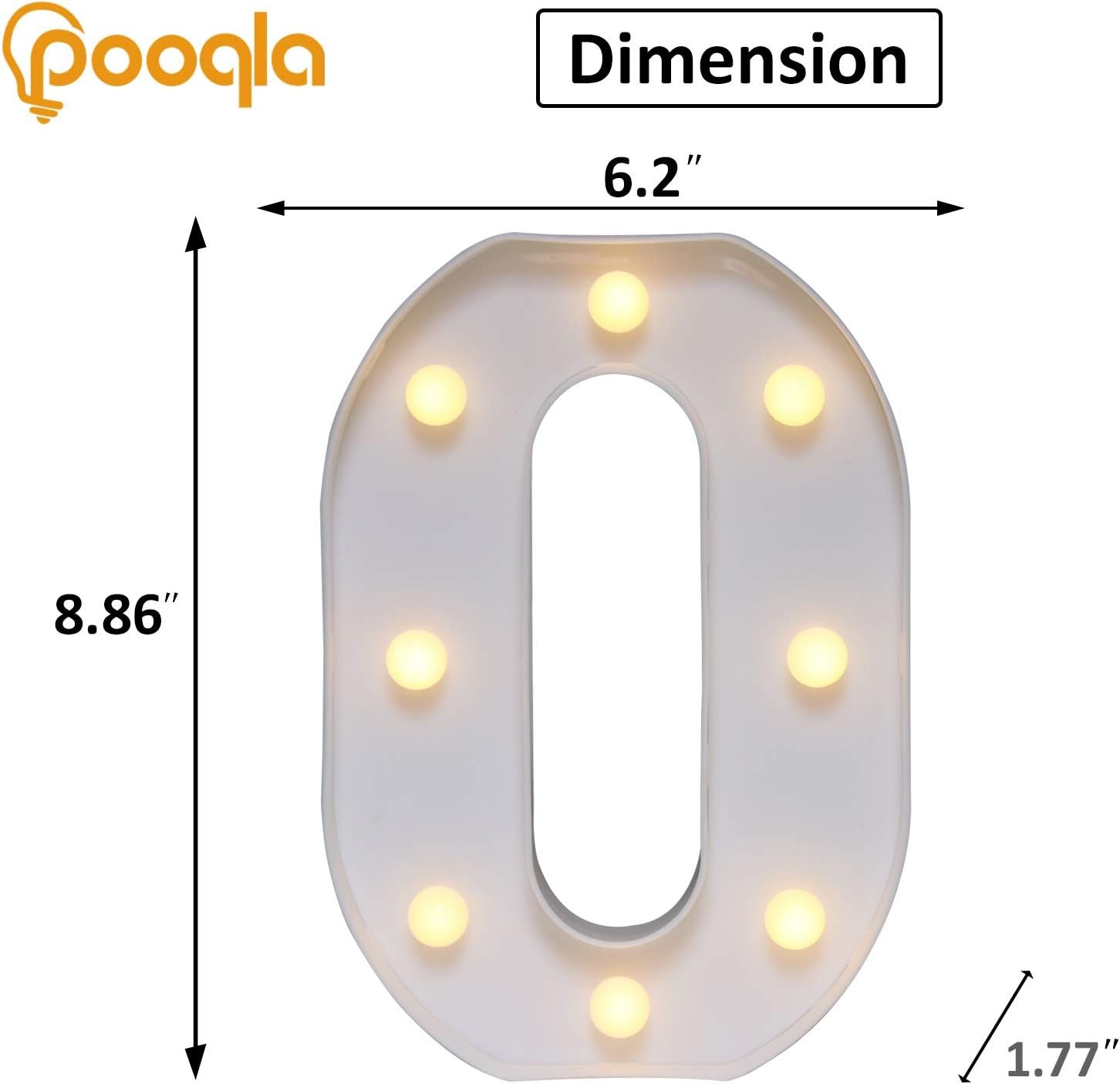 Decorative Led Light up Number Letters, White Plastic Marquee Number Lights Sign