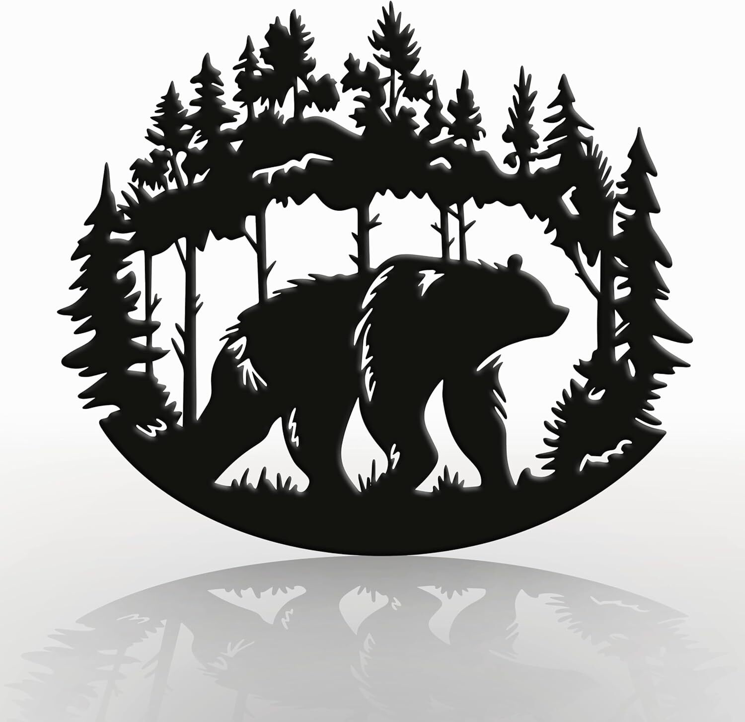 Bear Mountain Wall Art Decor Rustic Metal Forest Cabin Sign for Home or Lodge
