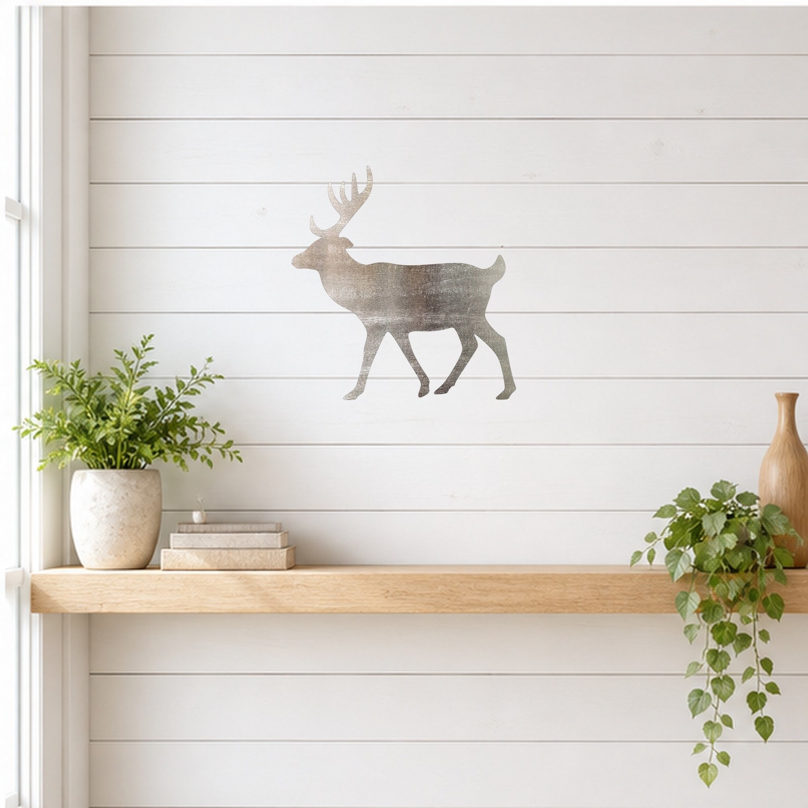 Deer Steel Cutout Shape, Raw Metal Wall Art and Craft Supply