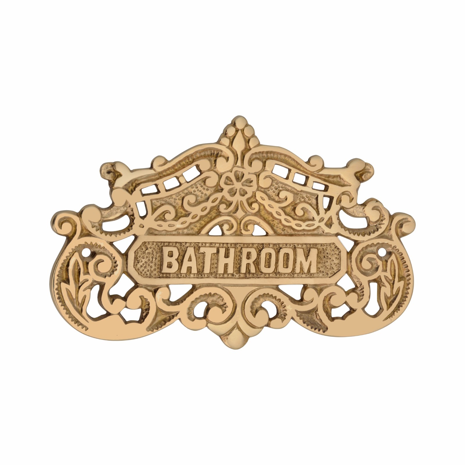 Solid Brass Victorian Bathroom Sign Antique Toilet Door Plaque Vintage Wall Deco