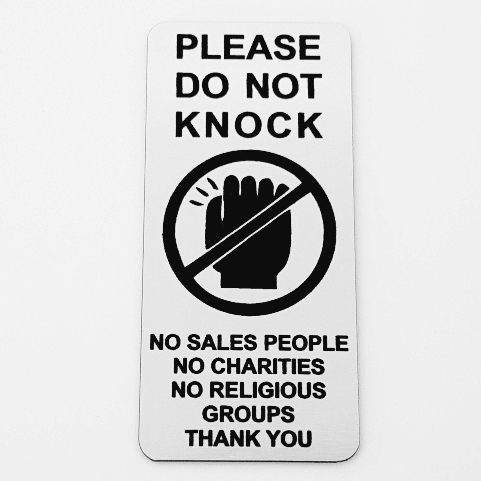 Please Do Not Knock Sign Plaque No Sales People Charities Religious Groups