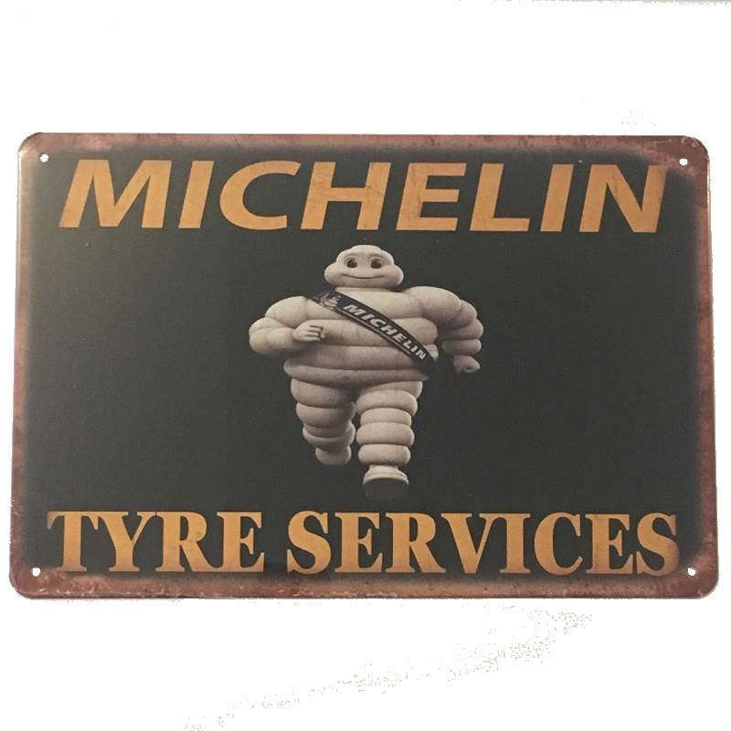 Michelin Man Tyre Services Tin Sign Wall Bar Shed Garage Man Cave 30cm x 20cm