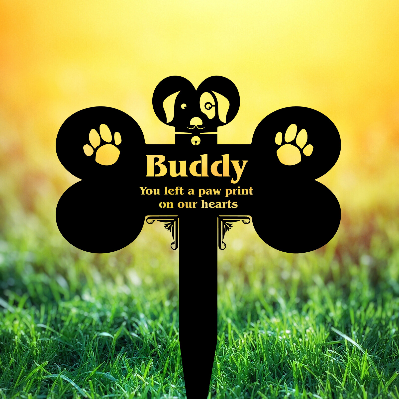 Custom Dog Memorial Stake,Personalized Pet Grave Marker for Cemetery Garden Yard