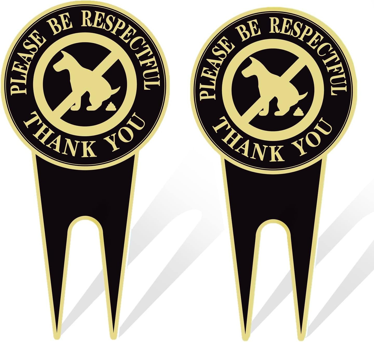 2 Pack Double Sided No Dog Pooping Sign with Stake 12″ X 6″ – Sign Reads:Please
