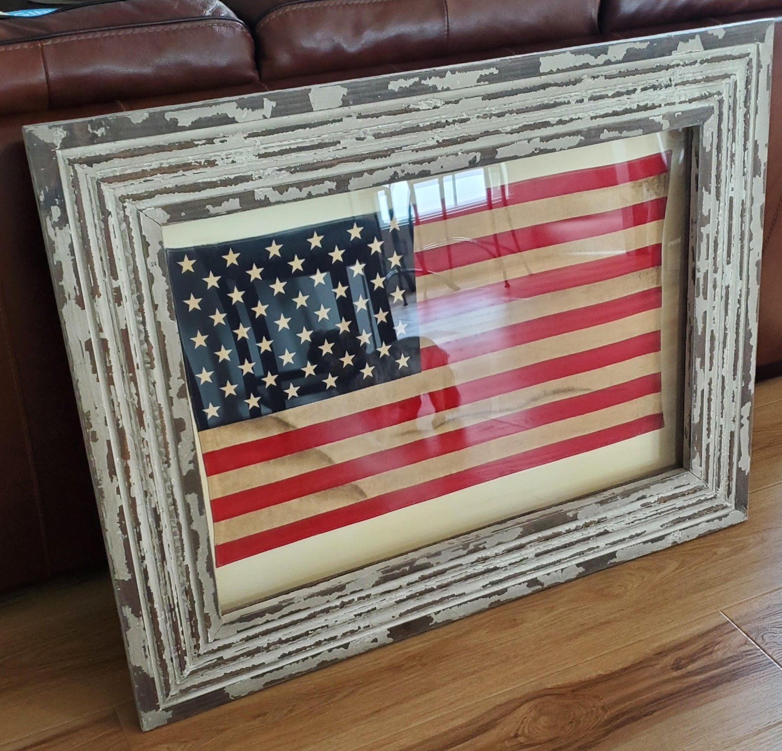 POTTERY BARN AMERICAN FLAG SHADOW BOX-GREAT PIECE TO CELEBRATE AMERICA!!