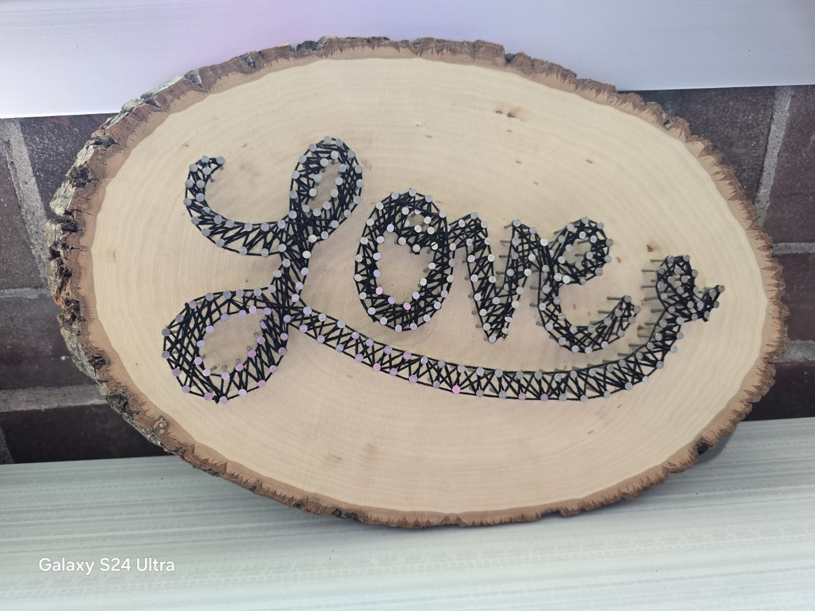 Hand Made Nail Art On Wood * Custom Wood Sign * ♡LOVE♡ * Wall Hanging