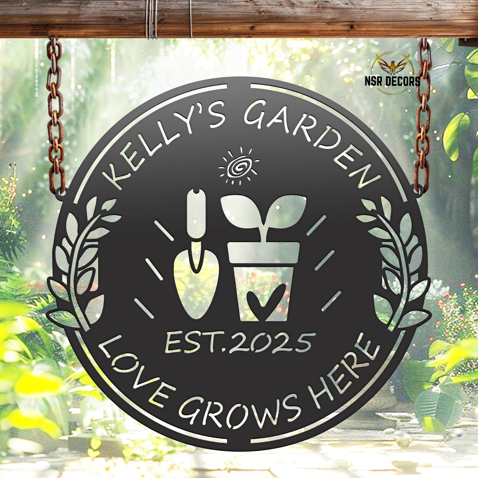 Custom Garden Name Sign, Backyard Decor, Gift for Gardener, Gift for Gardener