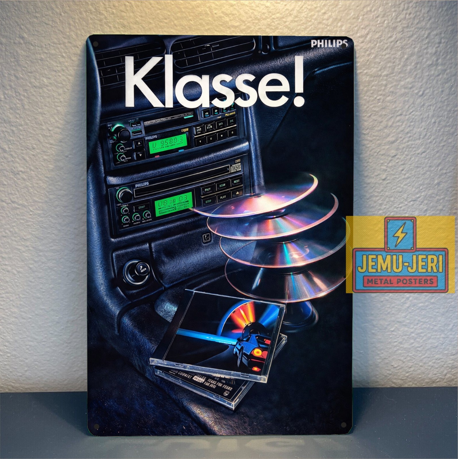 Philips Car CD Player Metal Poster Sign 20x30cm Retro Audio Garage Decor