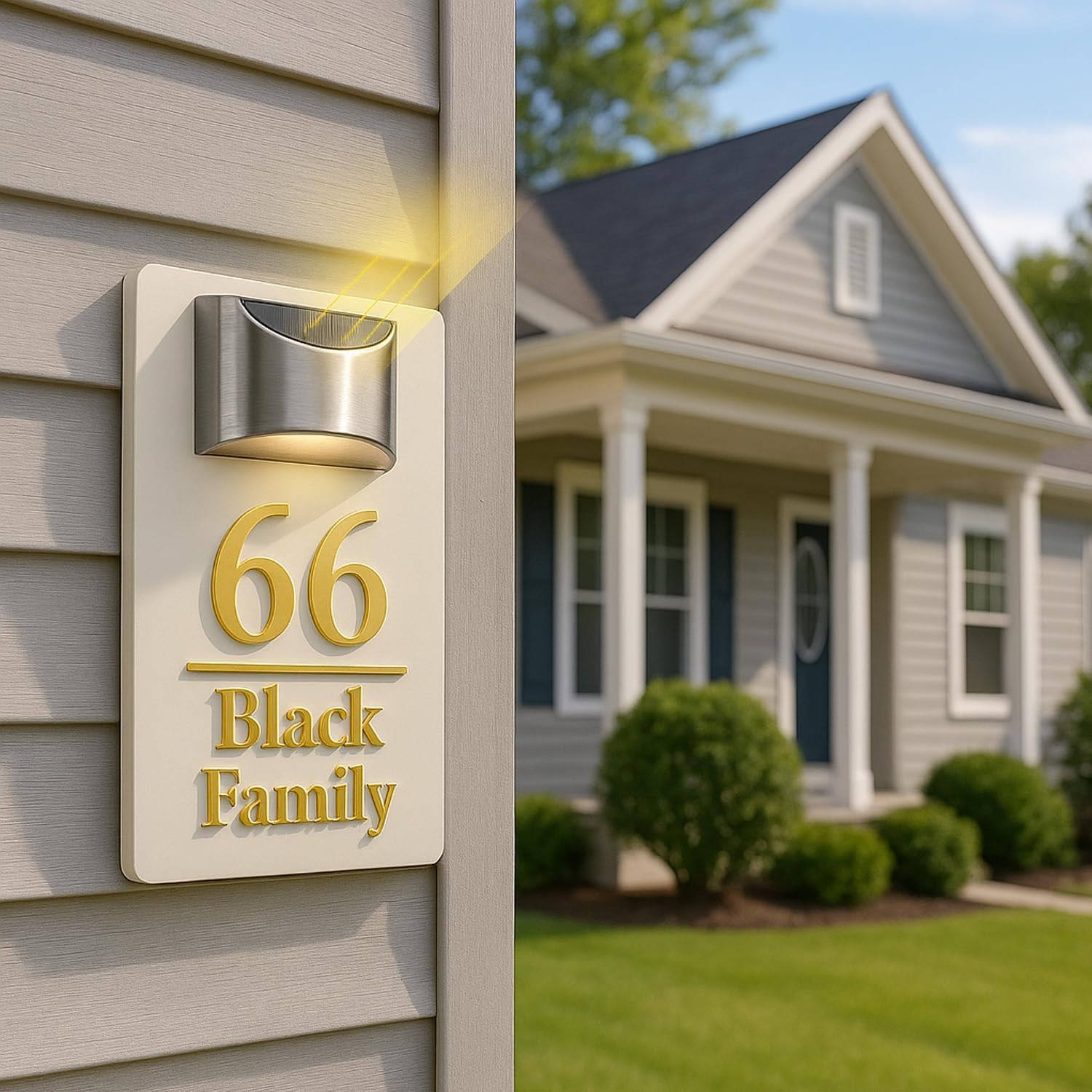 Personalized House Sign Solar LED Light Address Sign Street Name Door Plates