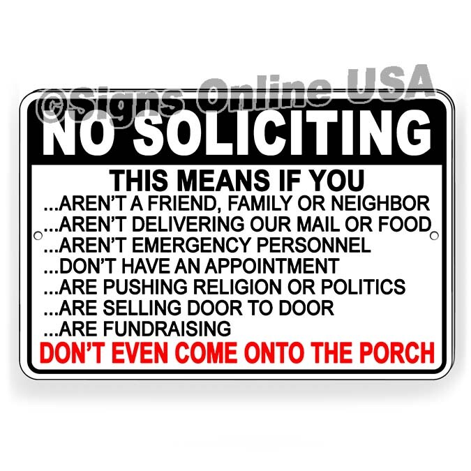 No Soliciting Do Not Disturb Do Not Knock No Trespassing Go Away Sign Or Decal
