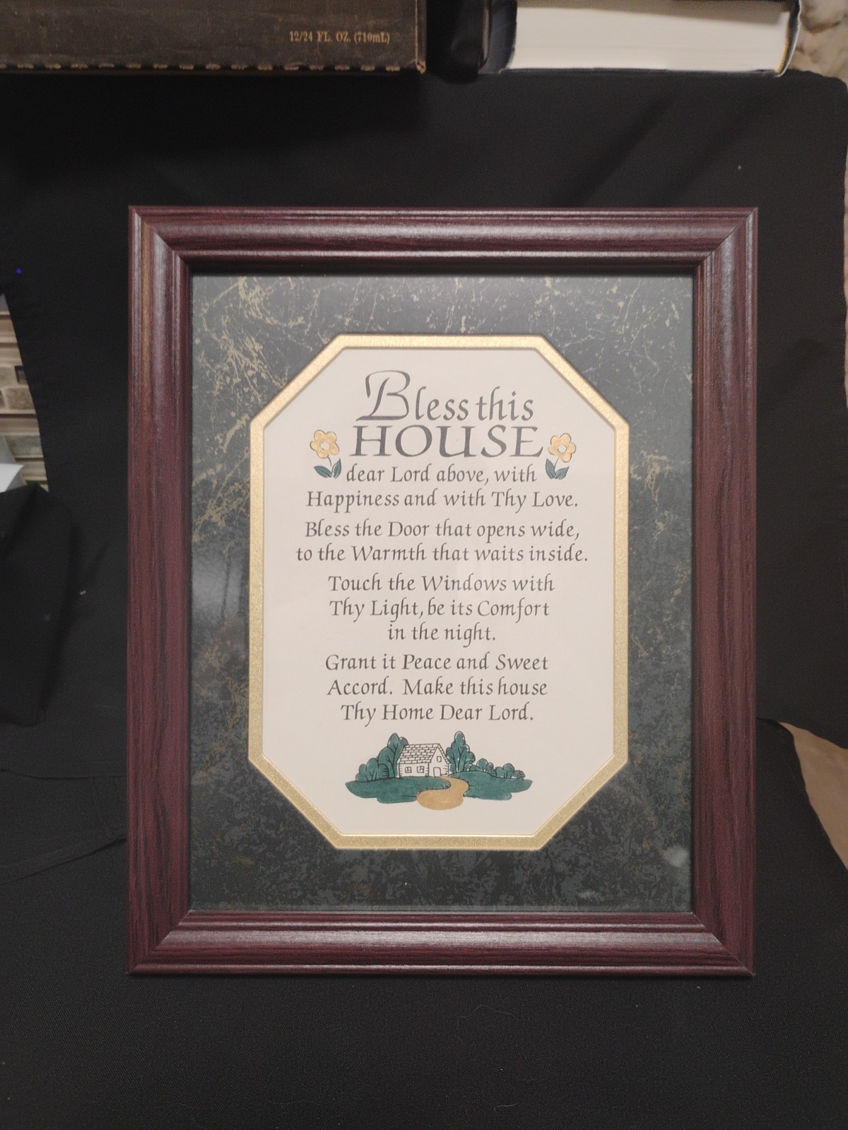 9.5″×11″ Framed “Bless This House”Decor/Sign/Art/Picture/In Brown…