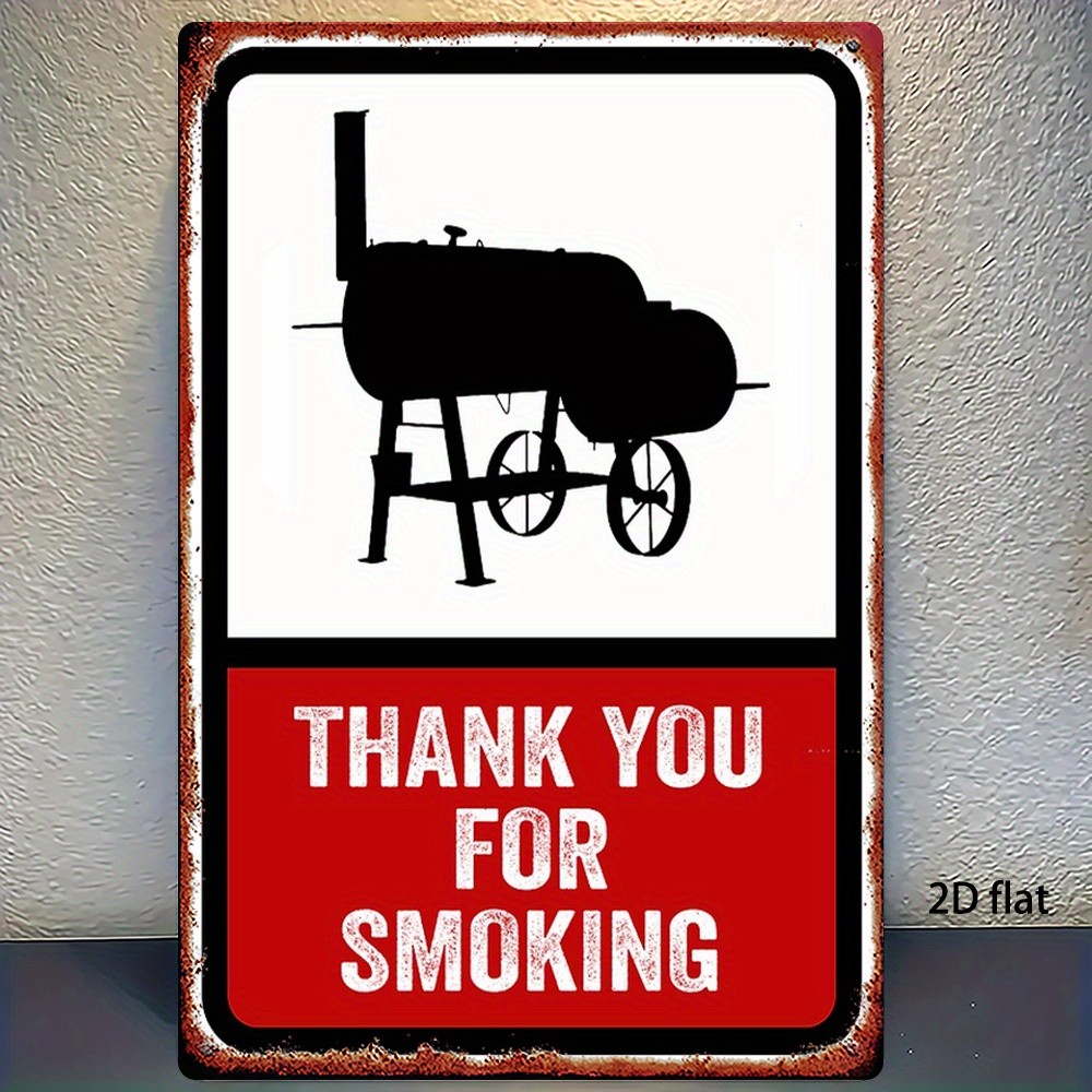 Metal Sign Thank You For Smoking BBQ 8X12 Inches