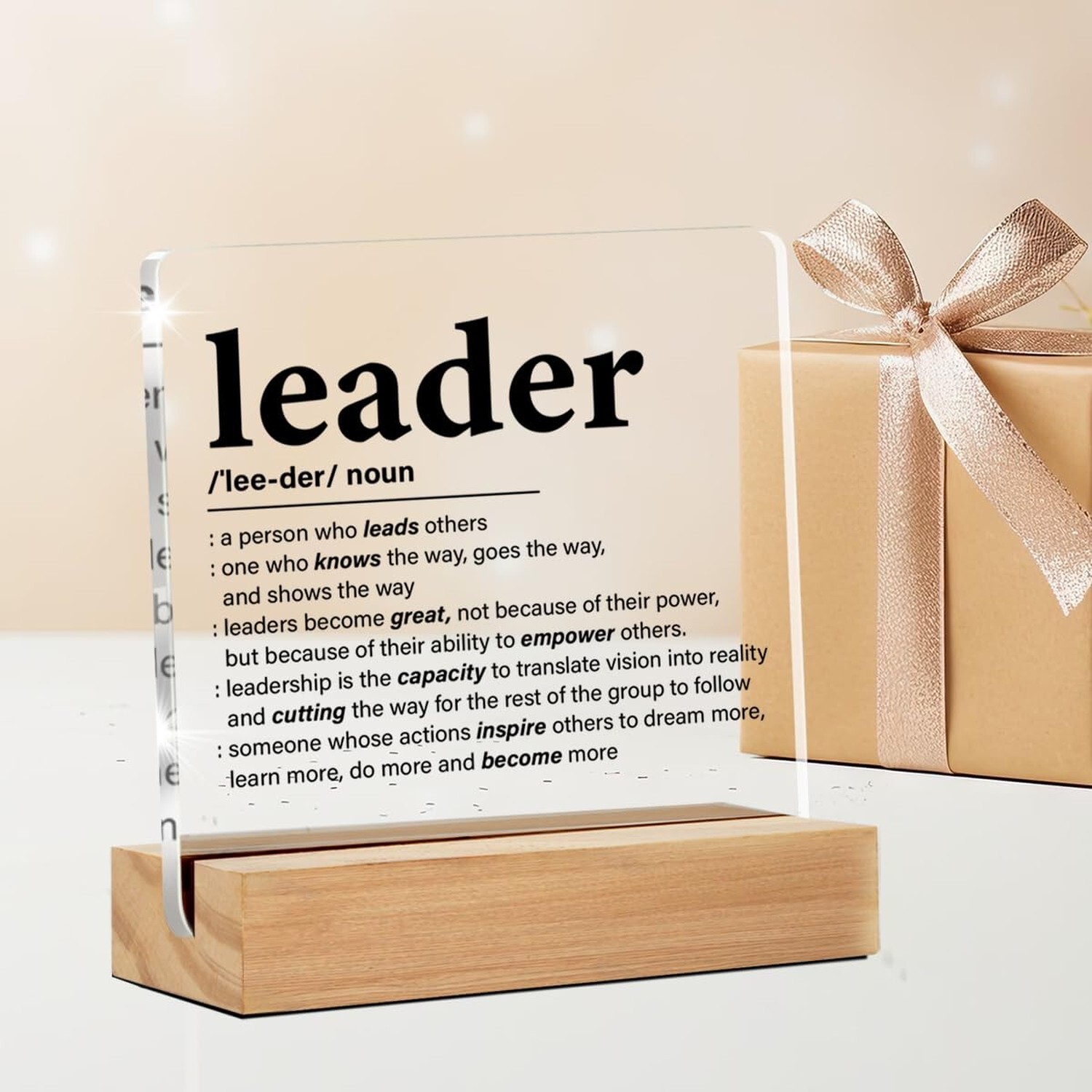 Leadership Gifts for Women Men, Leader Plaque for Desk Decor Thank You Apprec…