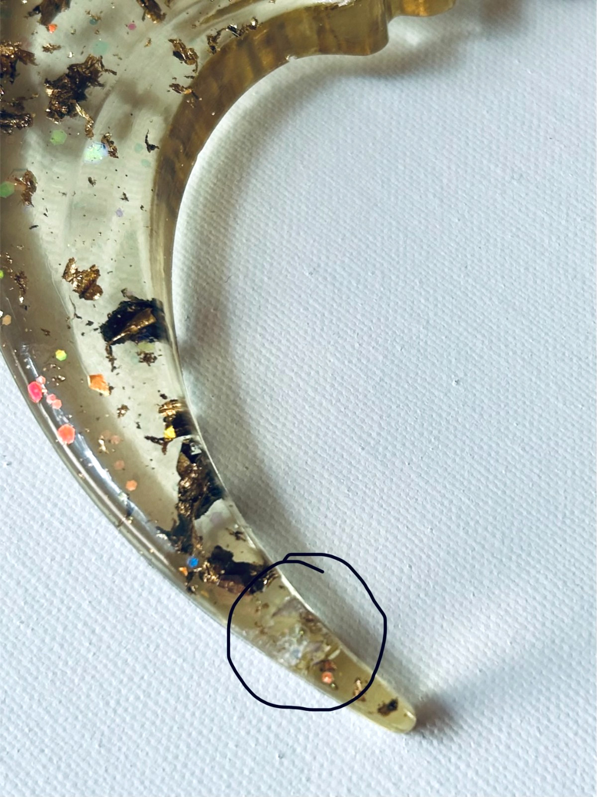 Resin Moon Wall Hanging Plaque Celestial Holographic Glitter Gold Flake