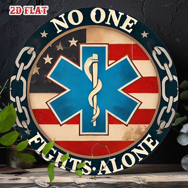 Medical Sign One Piece Aluminum Sign 8 Inch Round Patriotic Funny