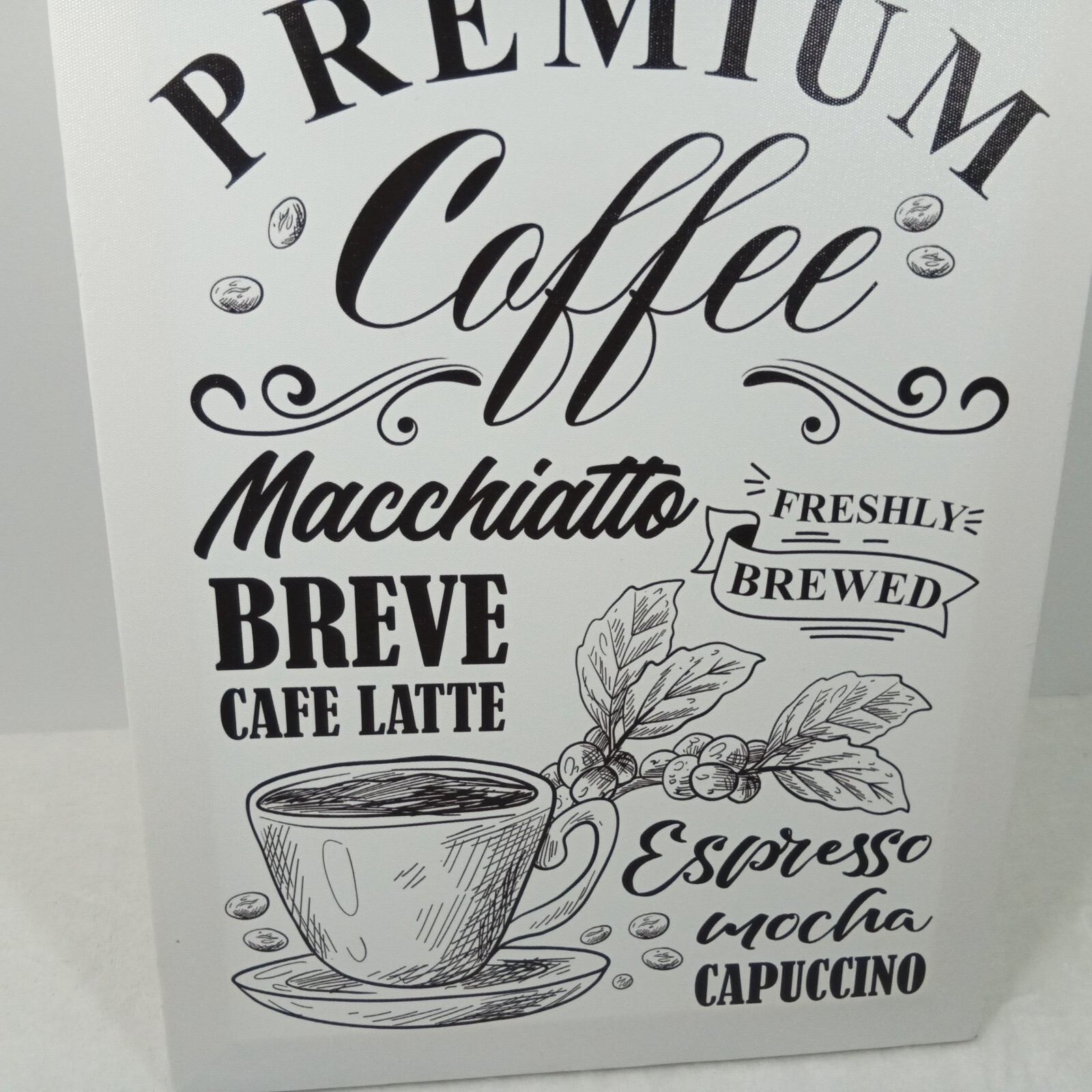 Coffee Wall Art Canvas Decor – Vintage Kitchen Prints Cup Latte Café Wall Decor