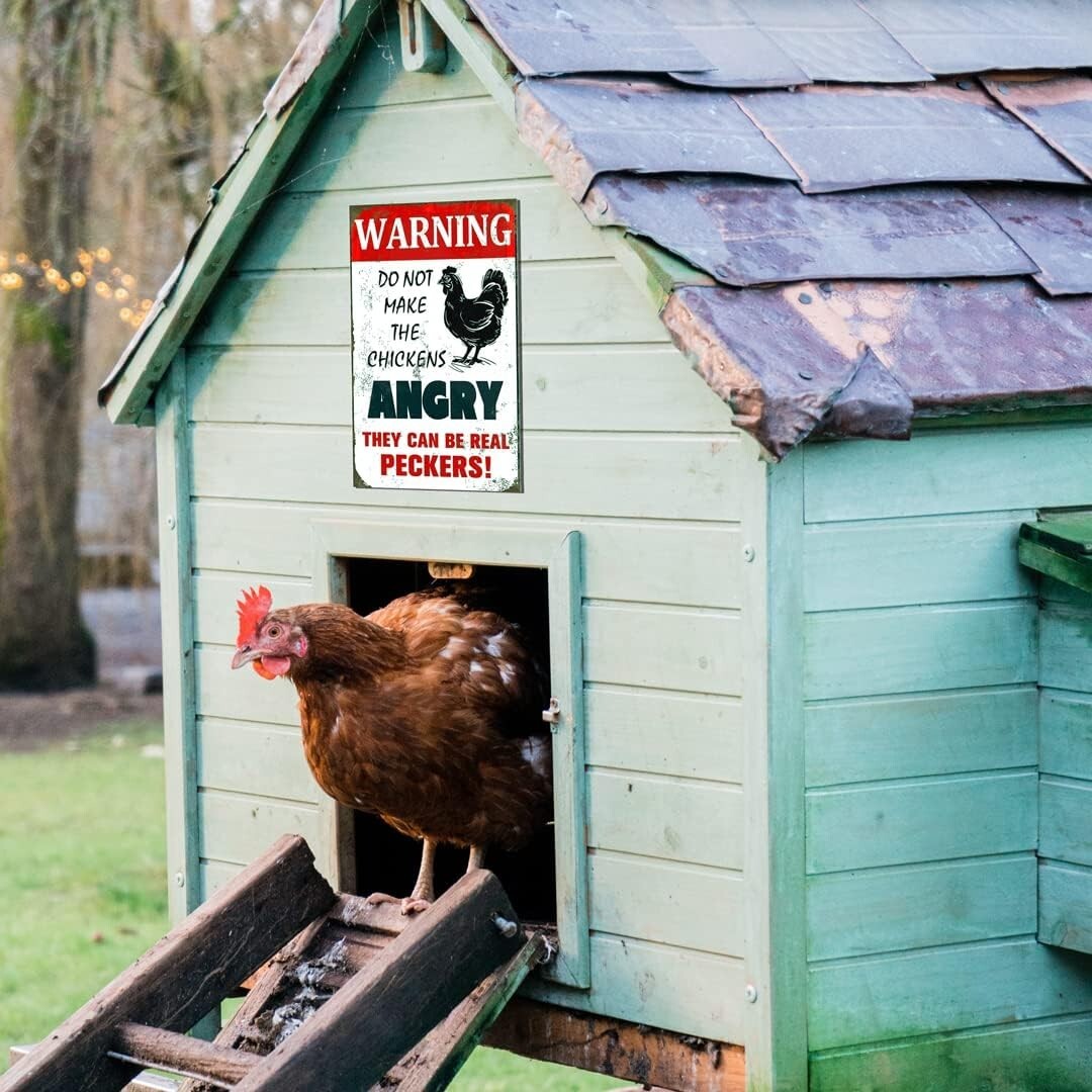 Cute Chicken Yard signs – I Love My Ladies – Metal Sign 8in x 12in Chicken Toys