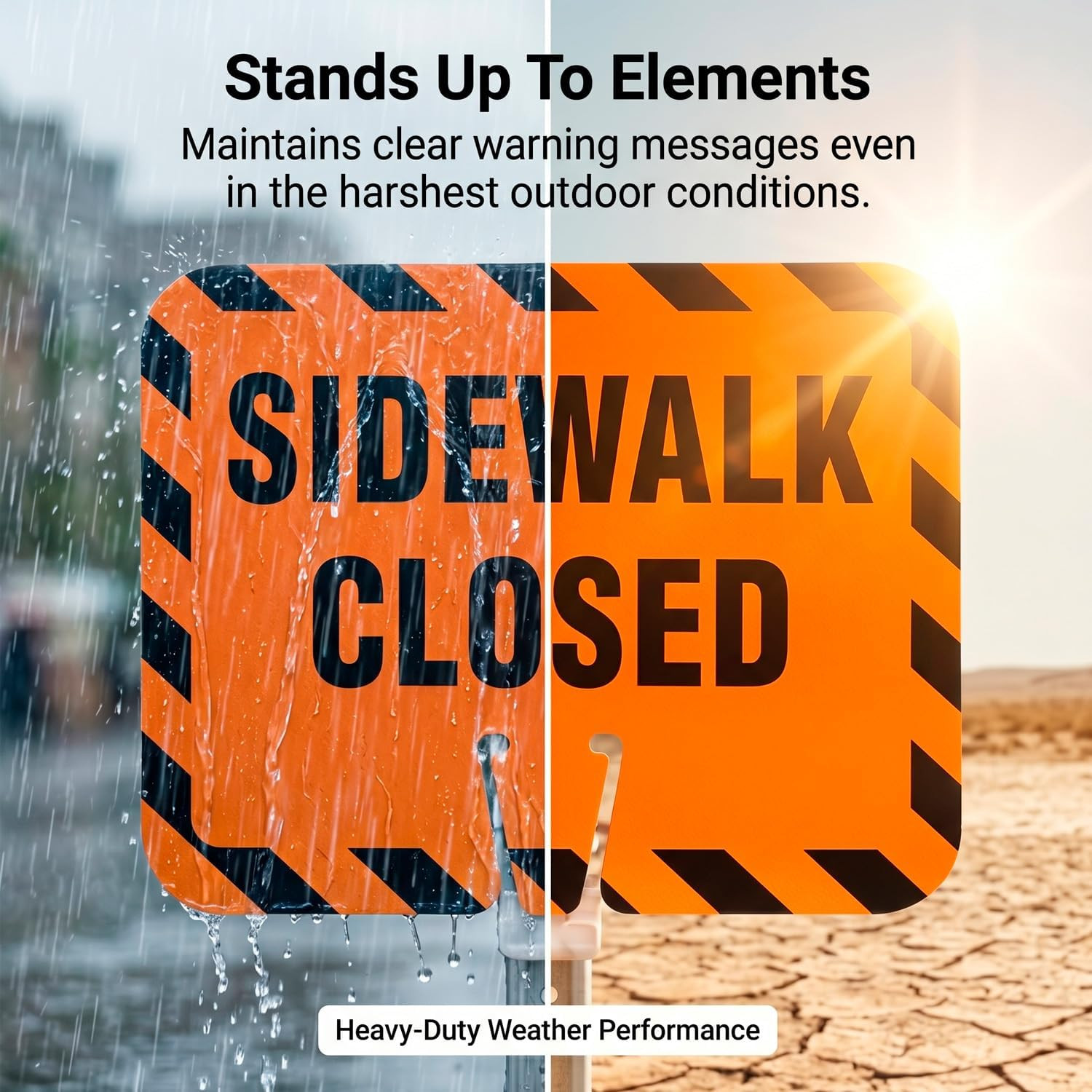 6-Pack Sidewalk Closed Cone Top Signs 10.4″x12.6″ PVC Double-Sided Road Safety