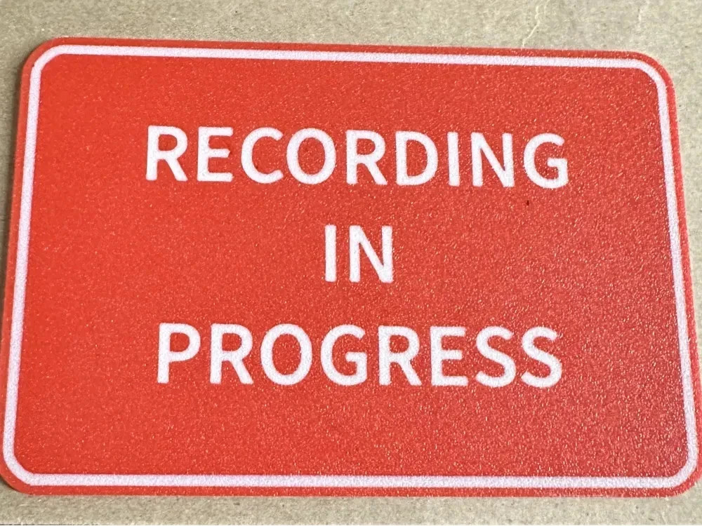 RECORDING IN PROGRESS Sign | Podcast Studio Sign | Streaming/Voiceover
