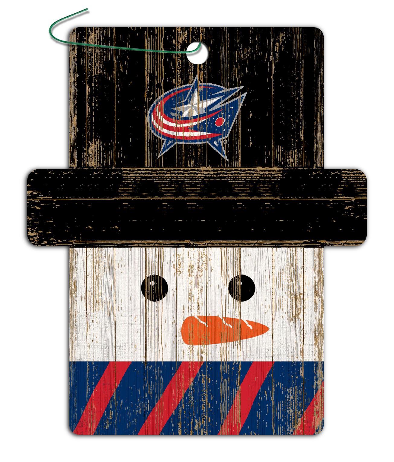 Snowman Ornament 4.5in – H0980 – Columbus Blue Jackets – MDF Wood