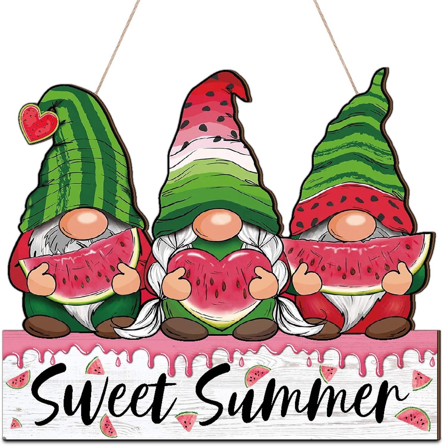 Lightweight Farmhouse Gnome Summer Hanging Sign – Perfect for Indoors & Outdoors