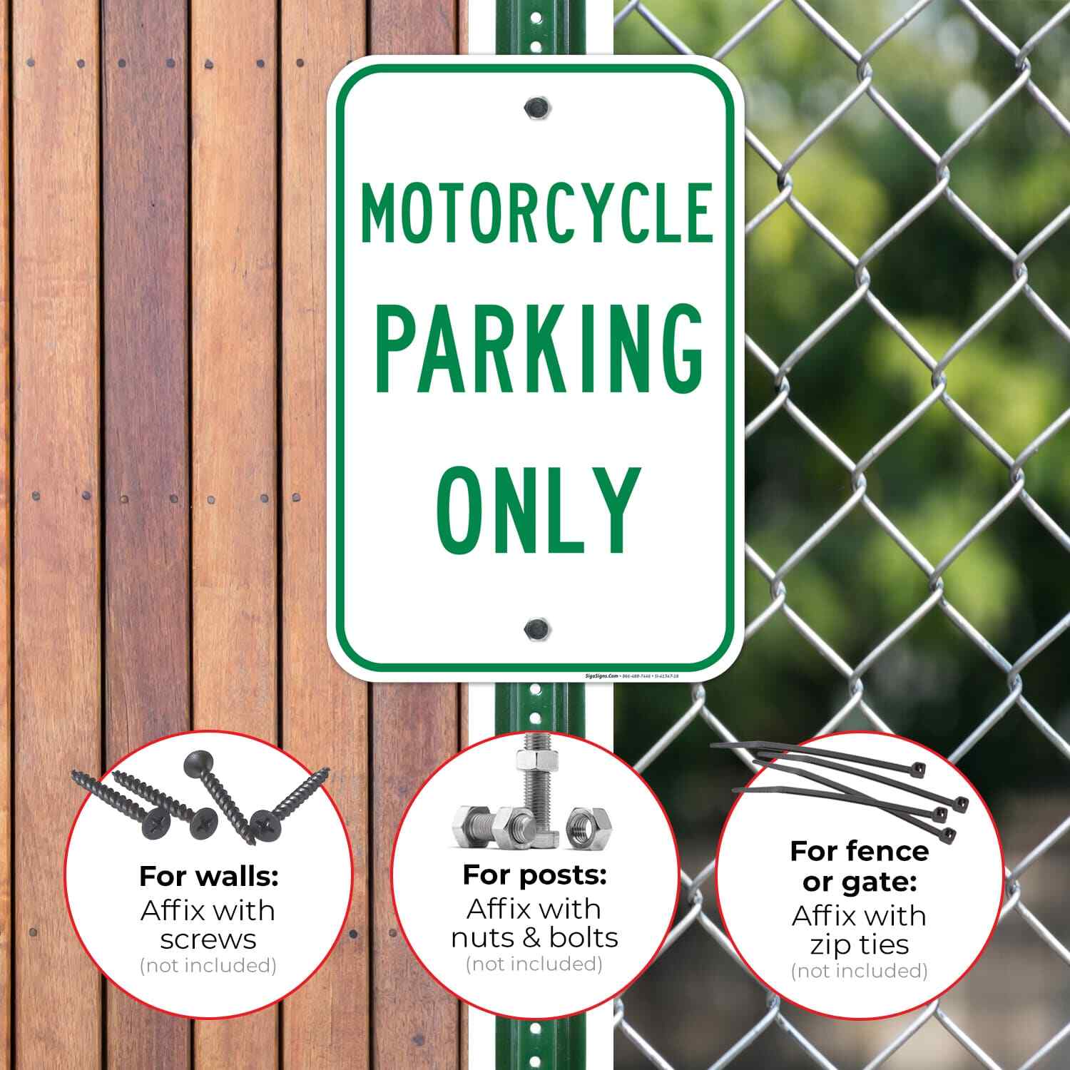 Only Motorcycle Parking Sign,