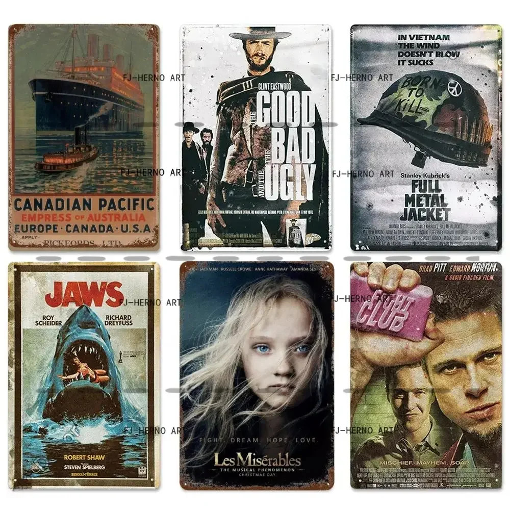 Films Tin Metal Sign Old Movie Metal Plaque Poster Vintage Wall 8×12