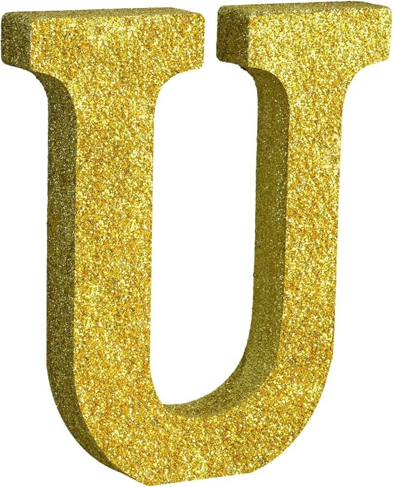 Gold Glitter Letter – U: Home Decor And Decoration (9 X 6.5 in.) Amscan