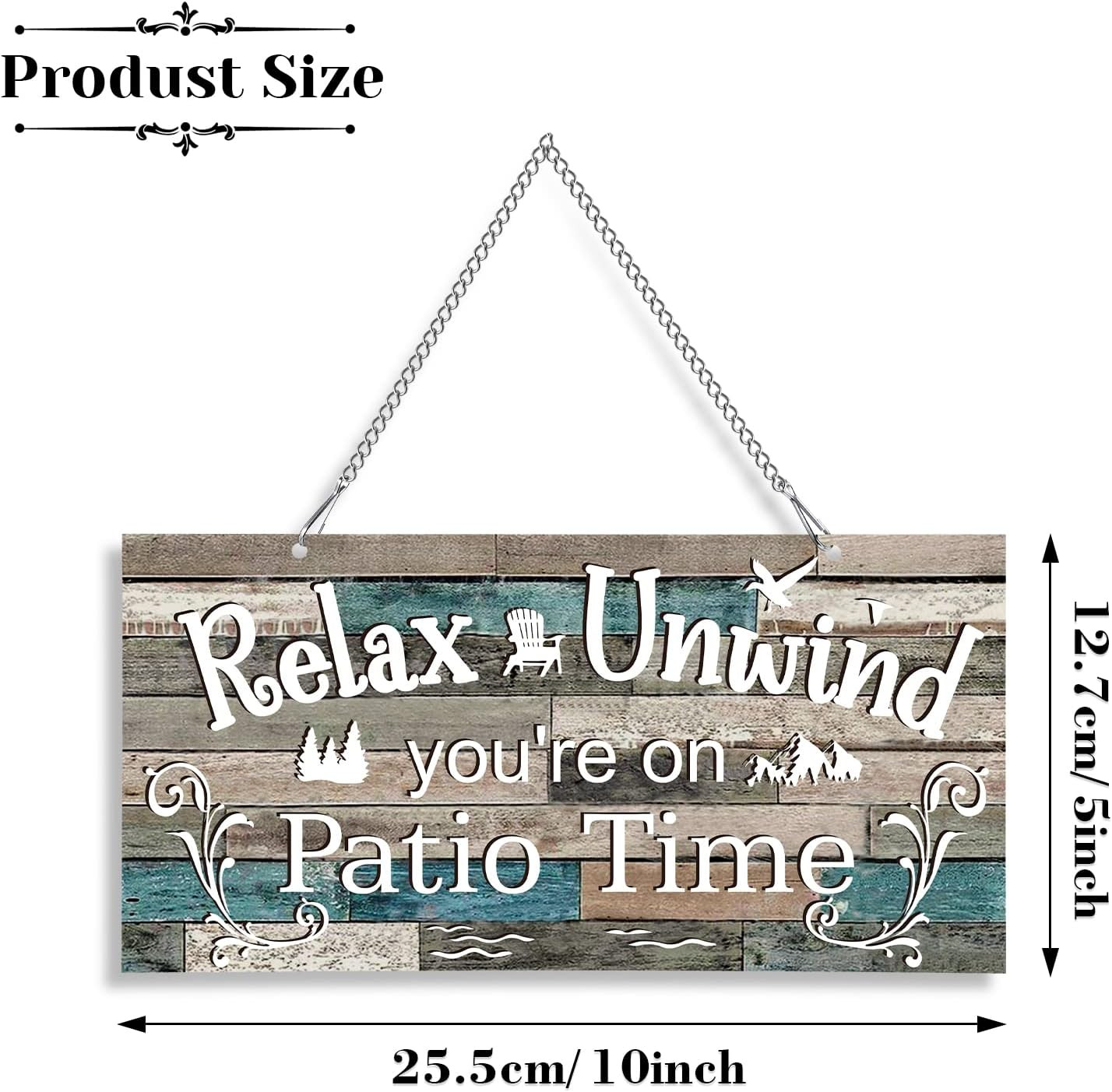 Patio Decor Patio Sign Decorations Outdoor Metal Porch Wall Decor Rustic Perfect