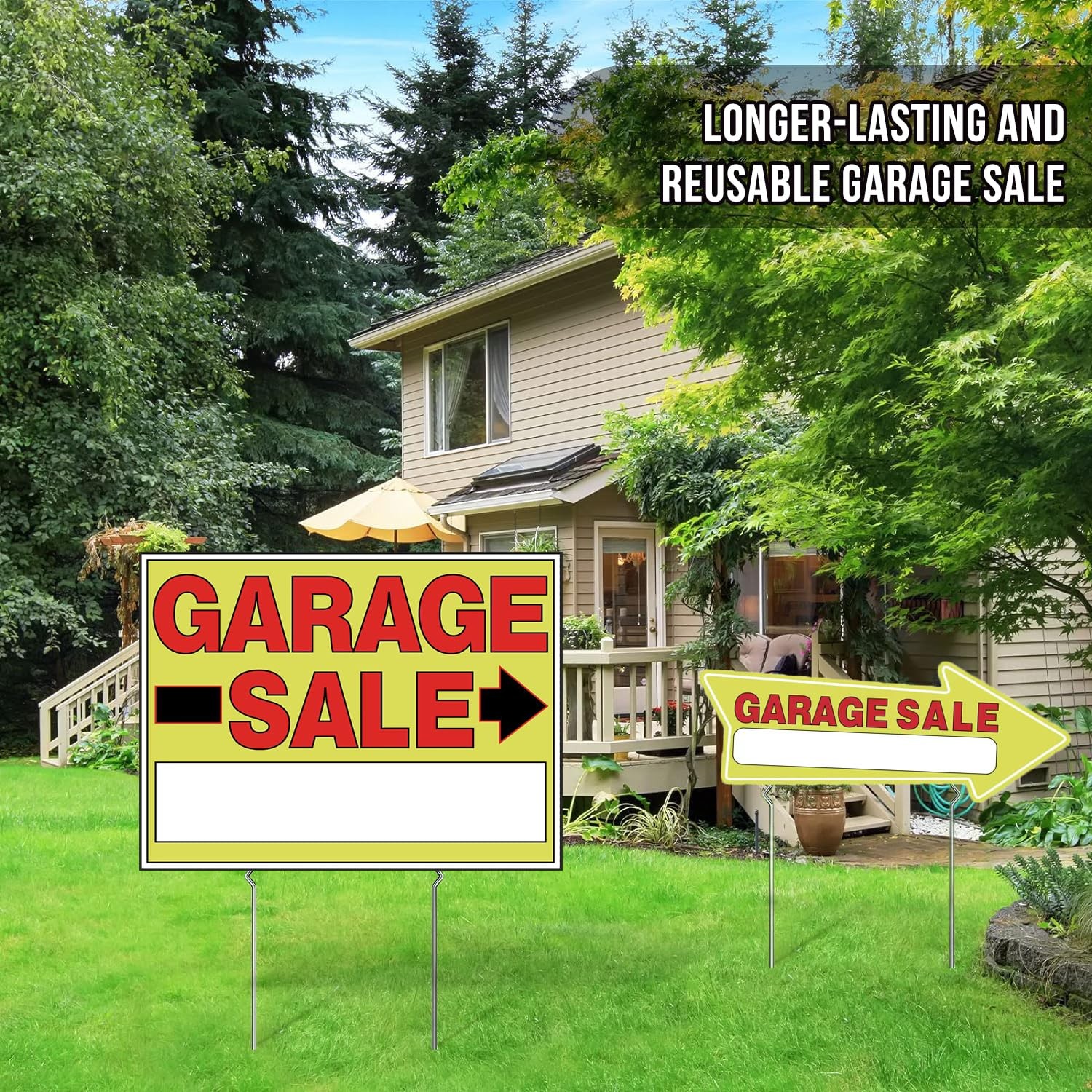 DoubleSided Garage Sale Signs & Directional Arrow Signs 9Pack Sets with Metal…
