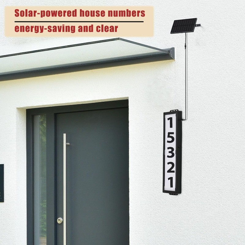 Solar House Numbers for Outside,Lighted Address Numbers for DIY with Solar Panel