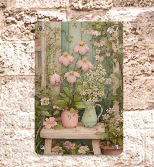 Farmhouse Whimsical Cottagecore Flowers Garden Wall Decor Metal Sign 8×12 New