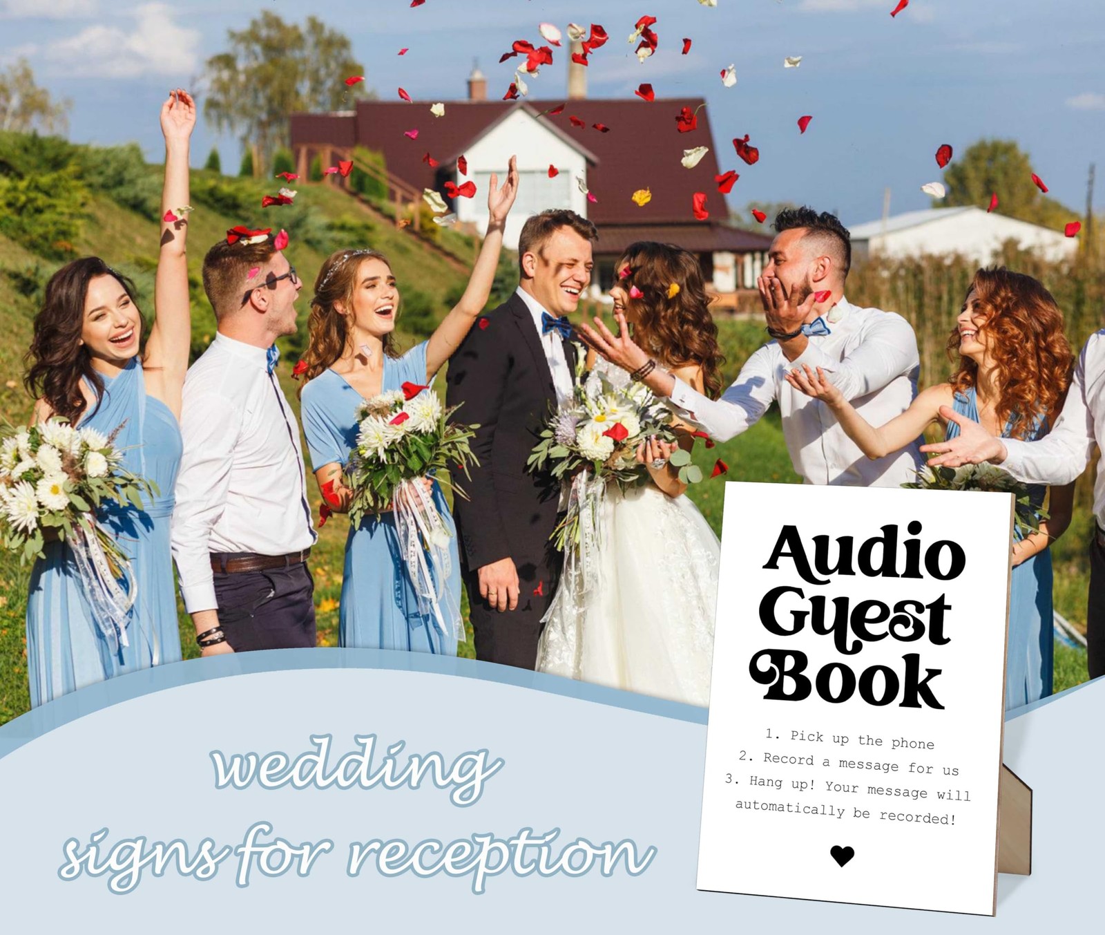 Audio Guest Book Wedding Sign, Audio Guest Book Wedding Sign for Wedding Tabl…