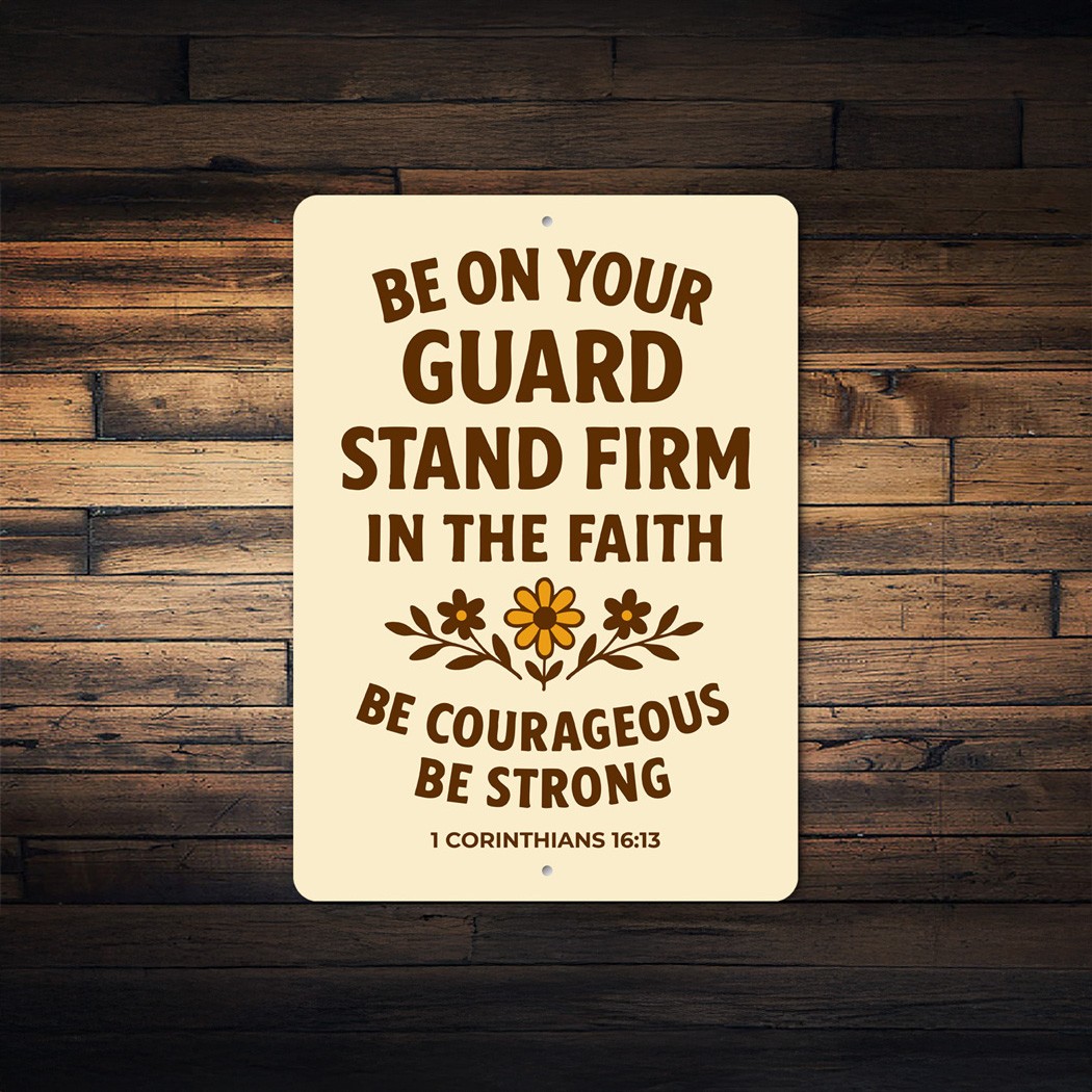 Stand Firm in Faith Aluminum Sign – 1 Cor 16:13