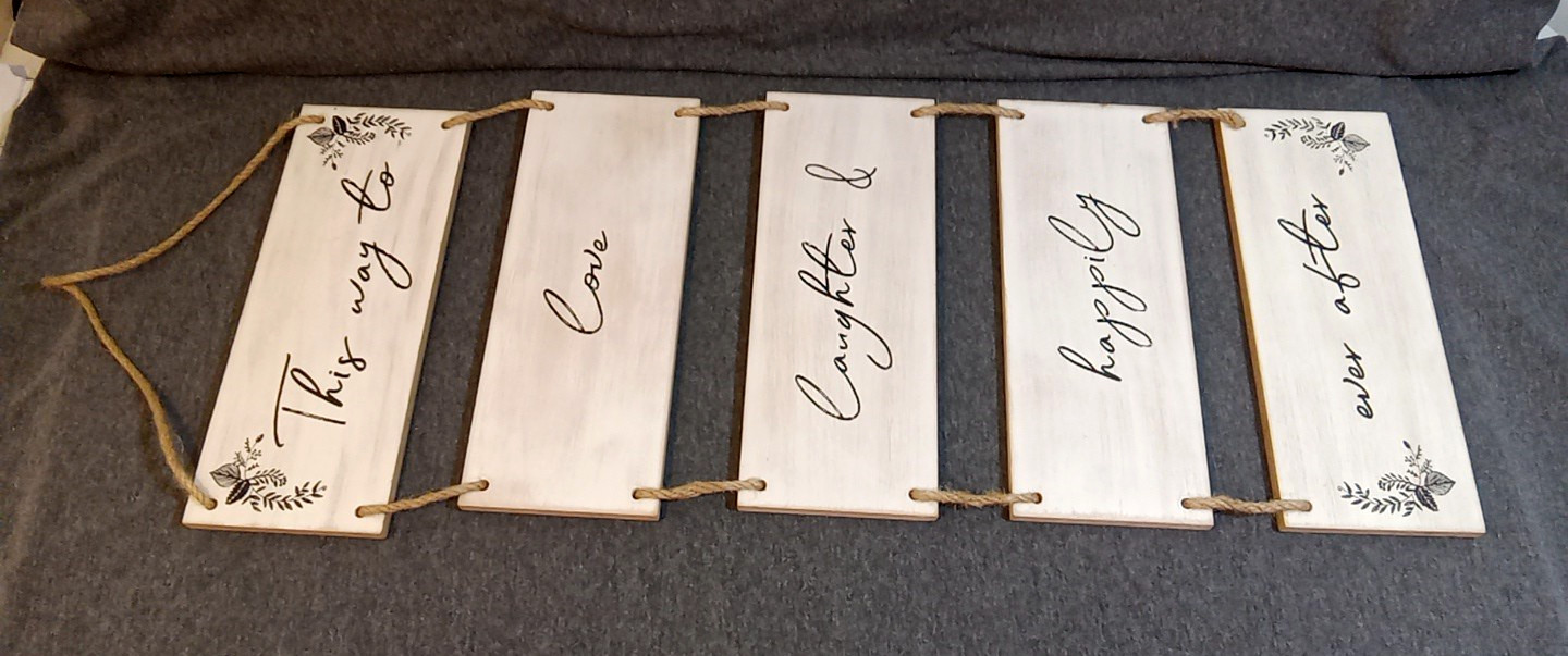 Designs Direct Wooden Wall Sign Beige Black Home Decor 5 Piece Wood 14 And Up