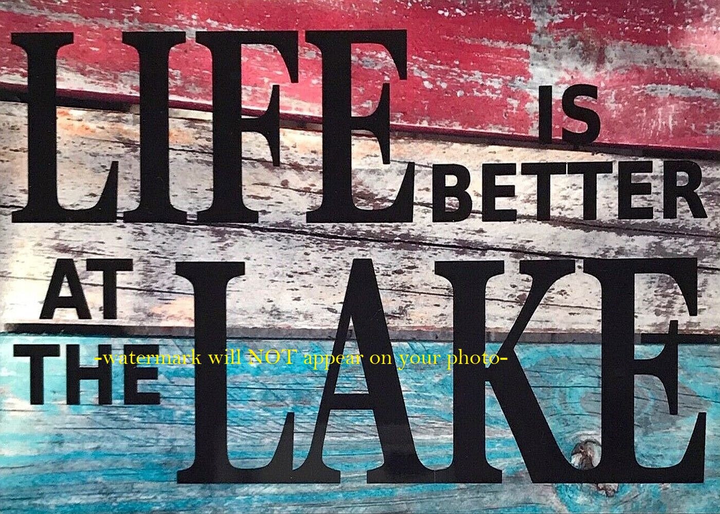 Life is Better at Lake Sign PHOTO Lake House Cabin Fishing Decor Wall Decoration