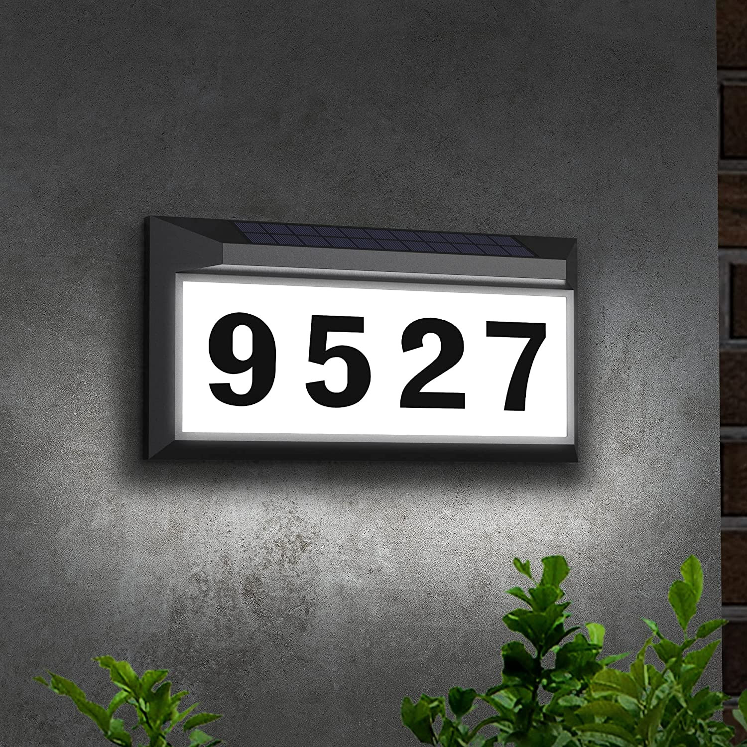 Solar LED Address Sign Waterproof Outdoor Lighted House Number