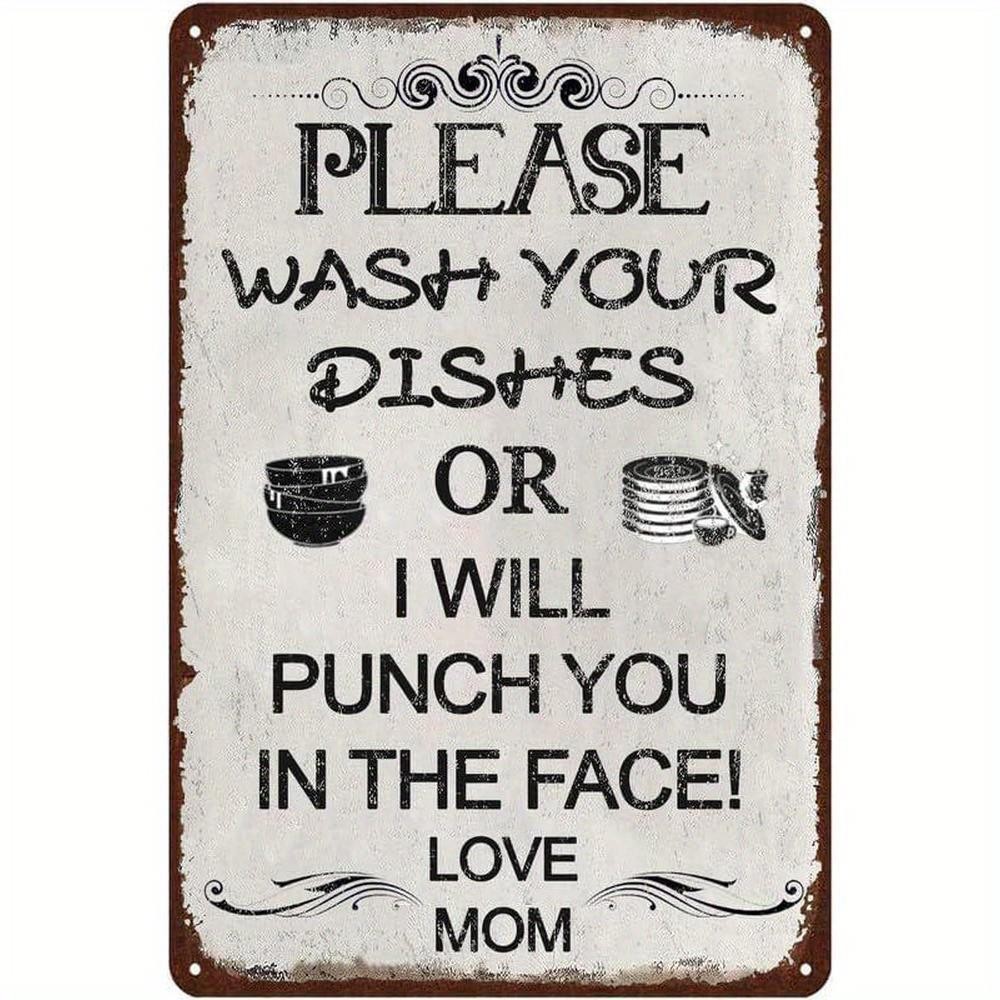 Metal Tin Sign 8X12 Inch Funny Dishwasher Wall Art