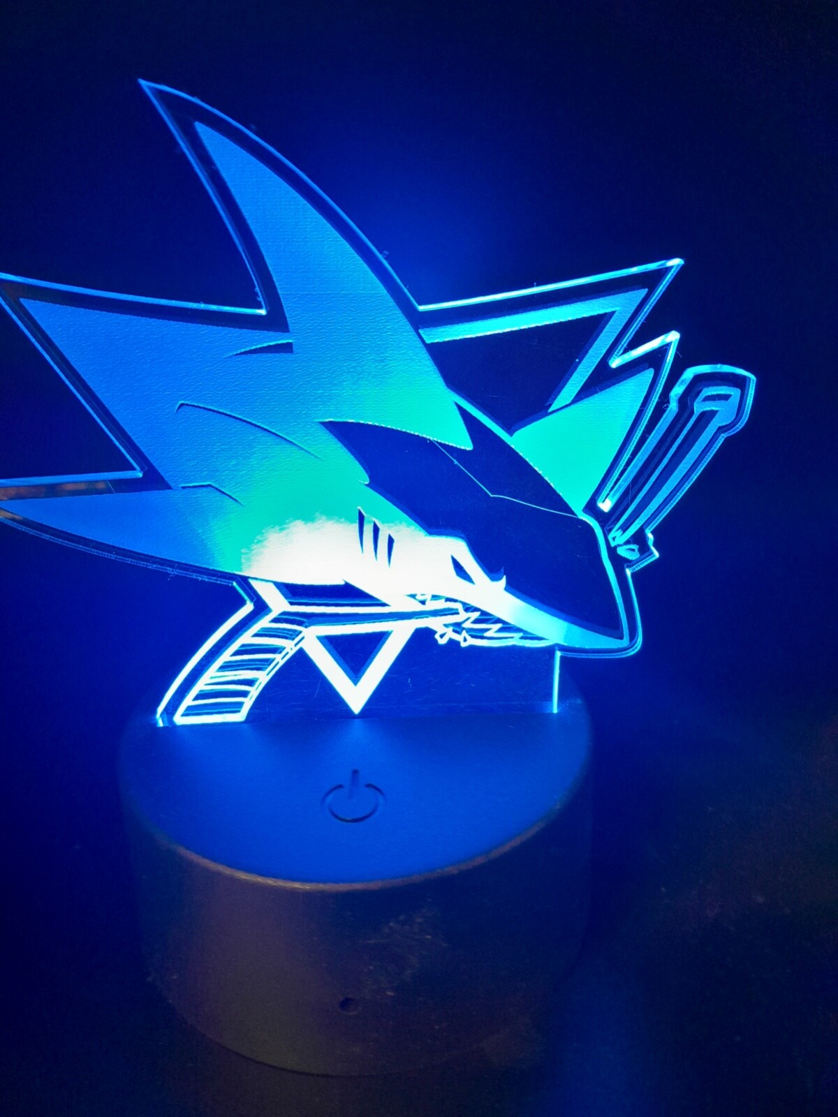 Edge Lit Tabletop Sign, Multi-Colored LED, San Jose Sharks, Art, Night Light