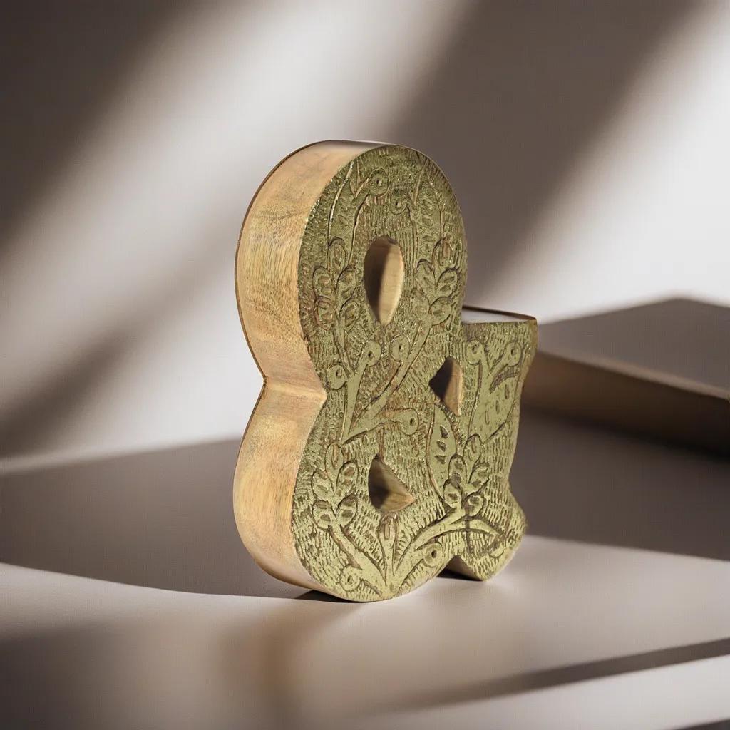 Eco-Friendly Vintage Natural Gold Handmade Alphabet & Number For Wall Mount BBH