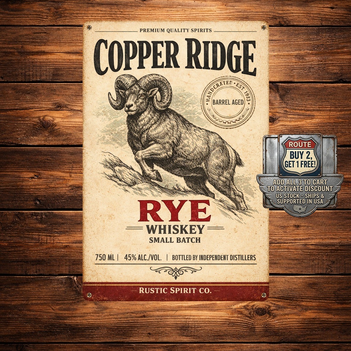 Wild Turkey Vintage Coffee Shop Decor Metal Tin Sign 8×12