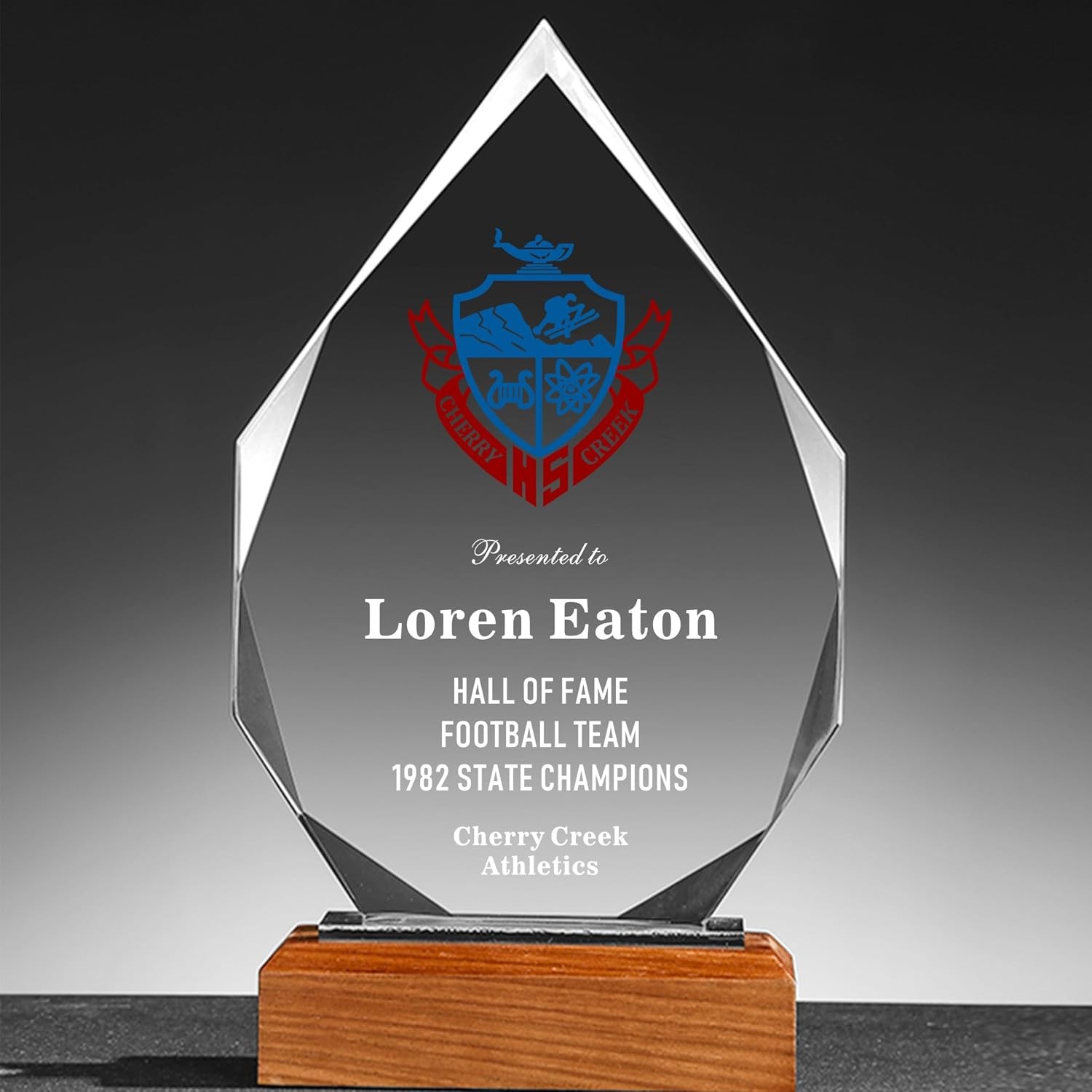 Personalized 9” Glass Plaque Engraved W/ Names Appreciation Messages & Company
