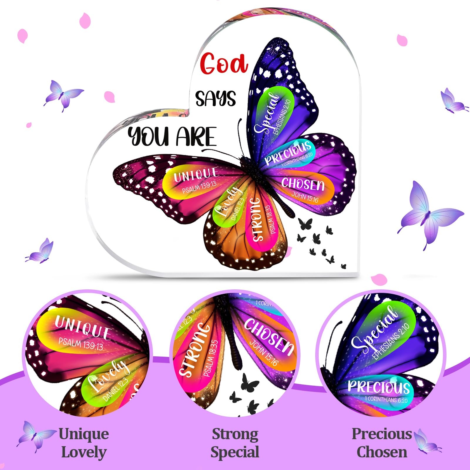 Christian Butterfly Gifts for Women Stocking Stuffer, Birthday Christmas Gifts