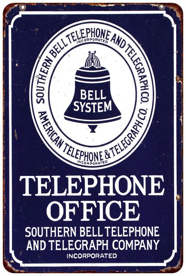 Southern Bell Telephone Vintage Look Reproduction Metal sign 8 x 12