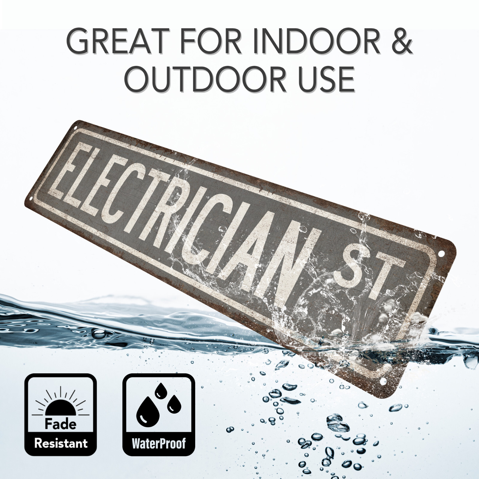 Electrician Street Sign Industrial Decor Electrical Art Electricity 104180021027