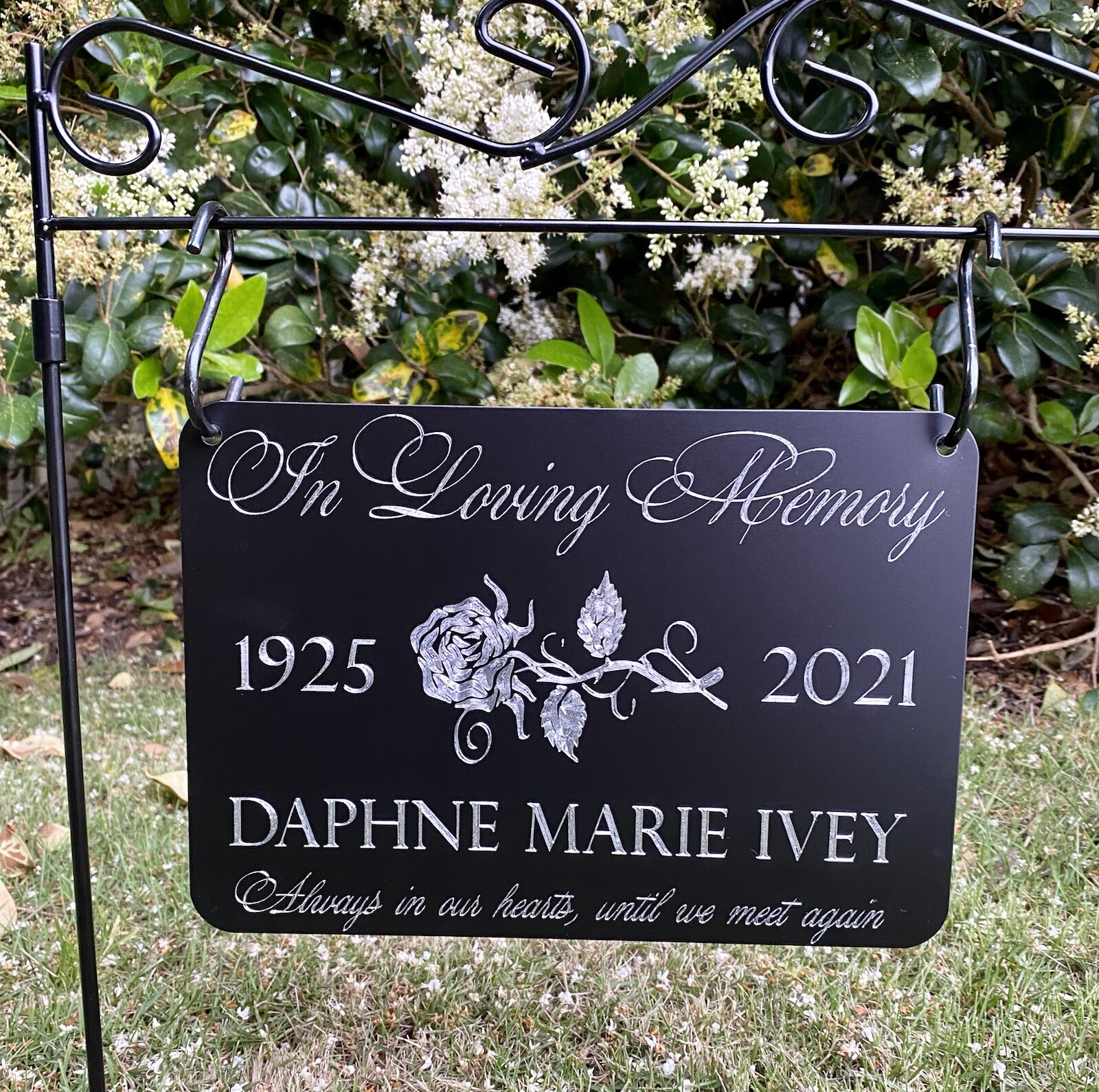Engraved Personalized Custom Memorial Grave Marker Aluminum Metal Sign 10×7