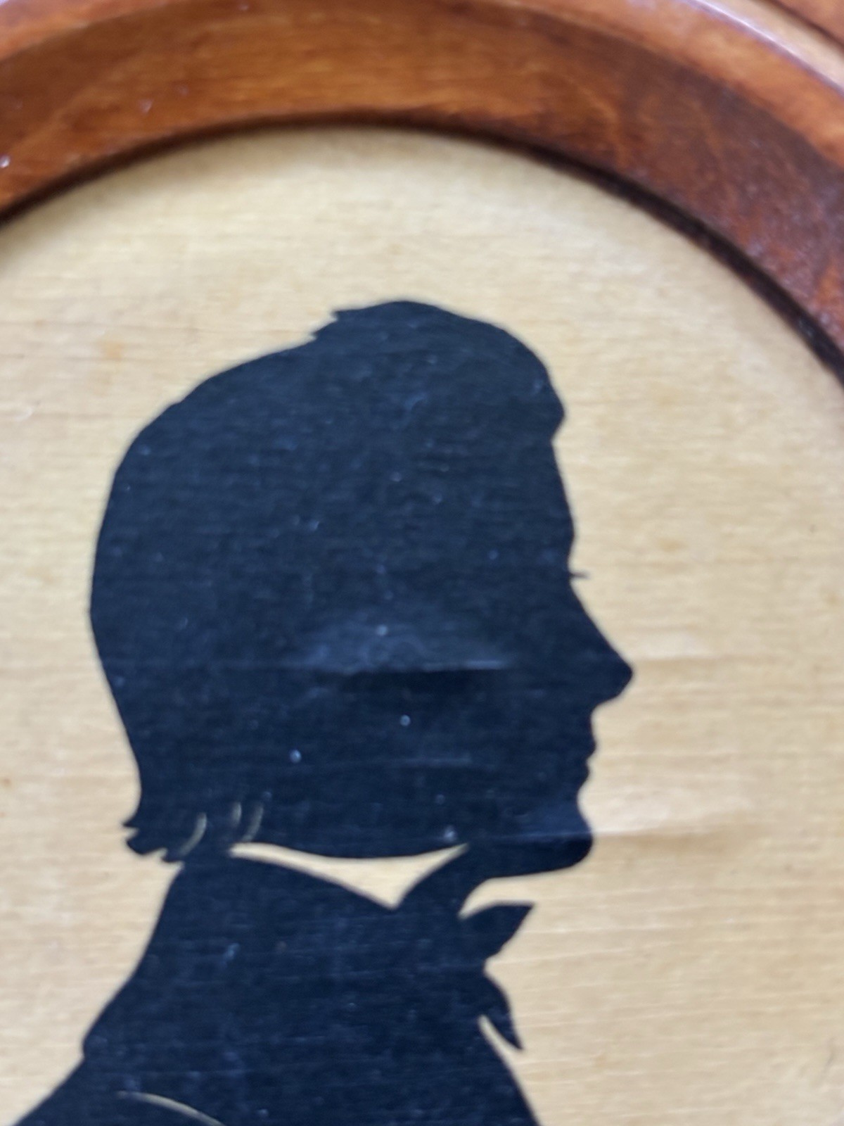 Vintage Woodcroftery Silhouette Portraits ~ Set of 3 wooden frames