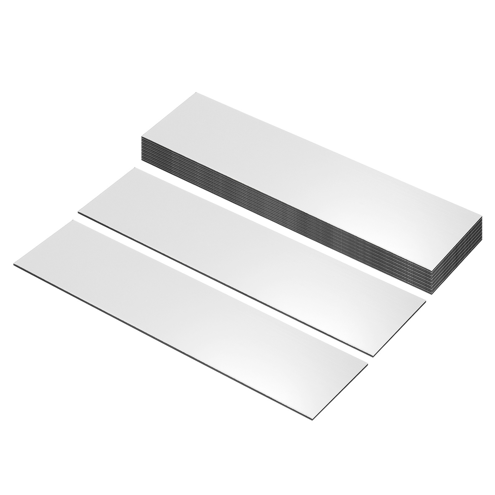 10″x2″ Blank Name Plates, 16 Pack Custom Engraved Name Plate, Silver, Black
